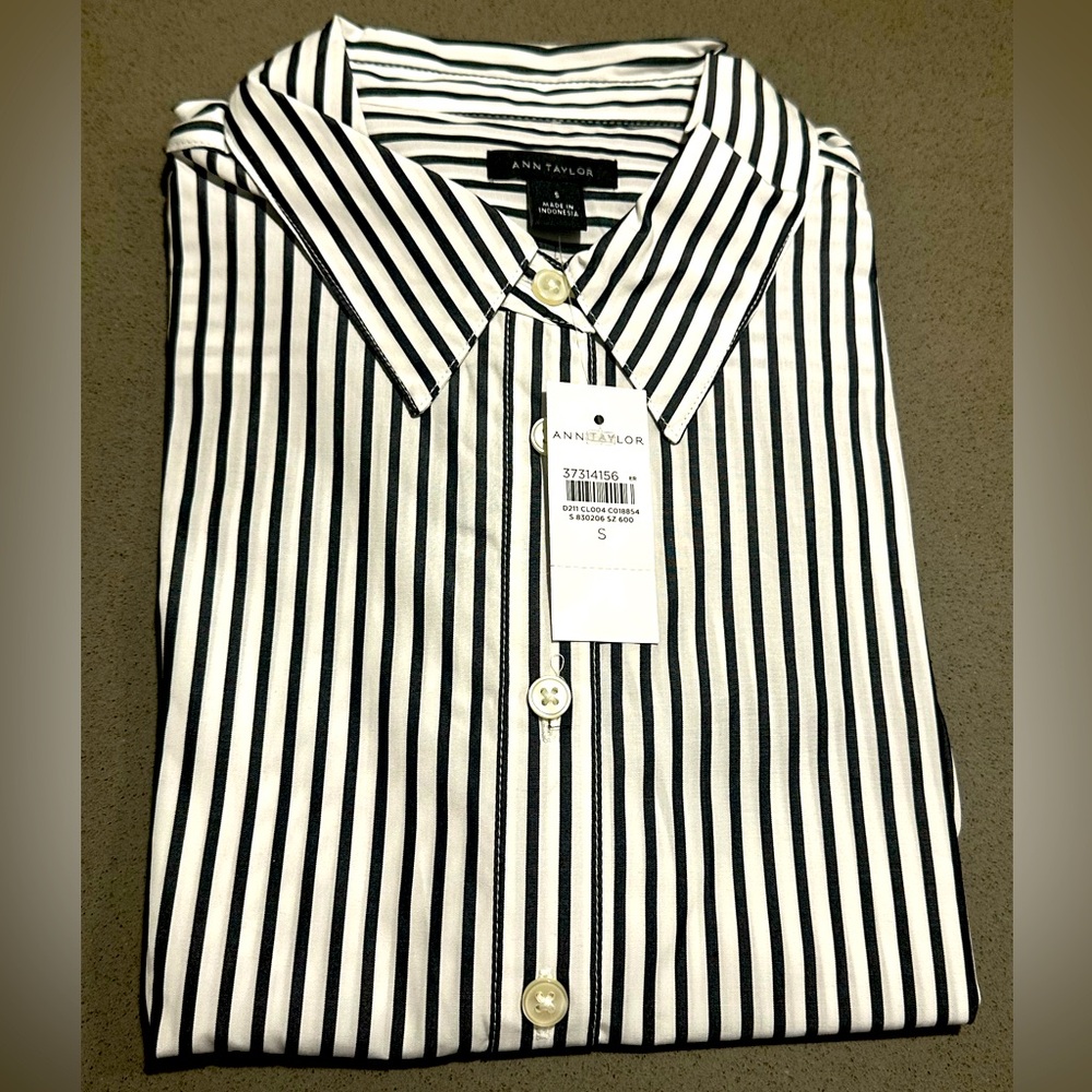 Ann Taylor Pinstripe Blouse!